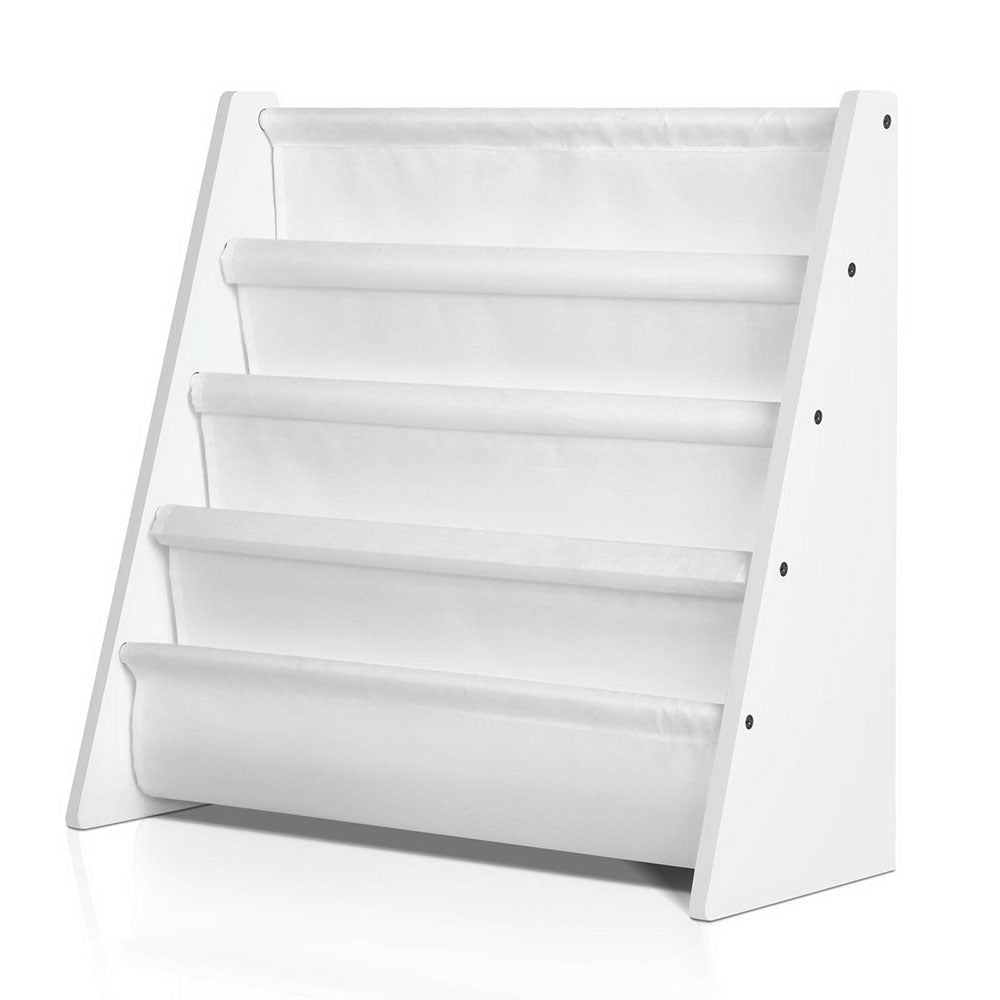 Keezi 4-Tier Kids Bookshelf White MDF