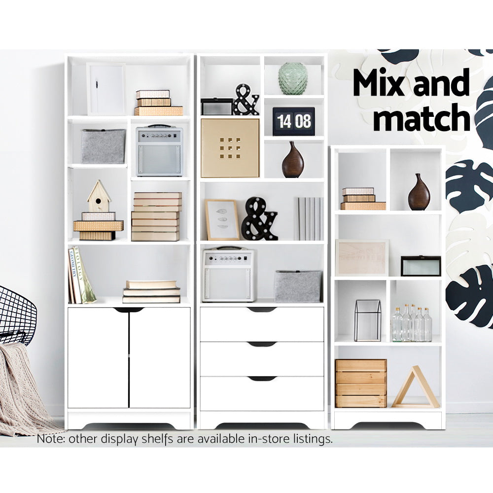 NANA Tall Bookshelf with Drawers White