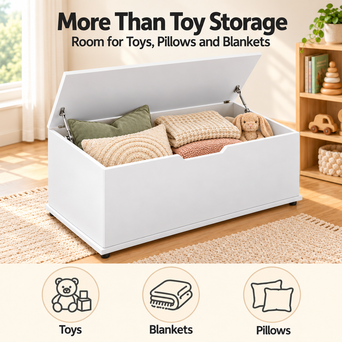 Keezi Kids Toy Box Chest Storage Organiser Cabinet