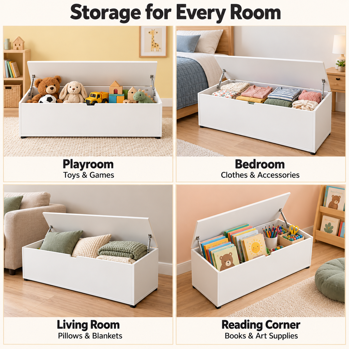 Keezi Kids Toy Box Chest Storage Organiser Cabinet