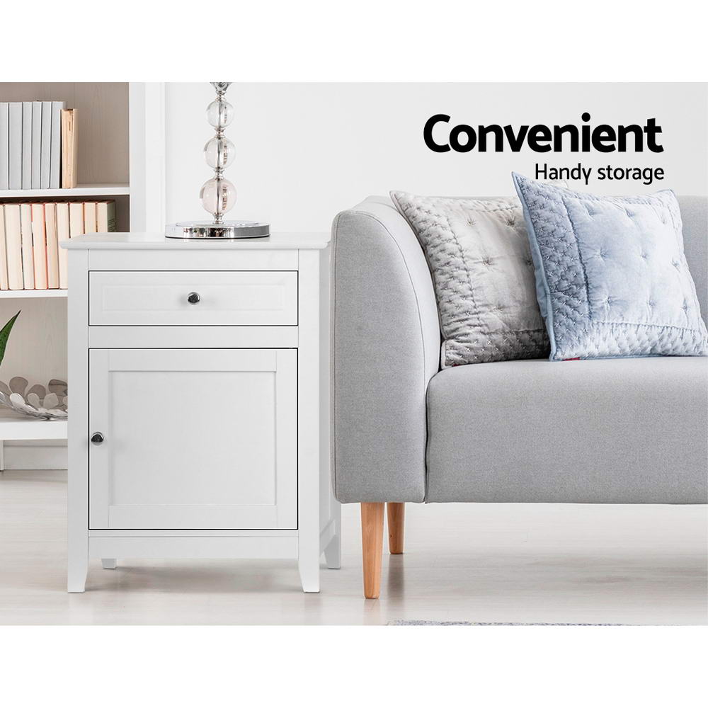 Gustav Bedside Table Drawers White
