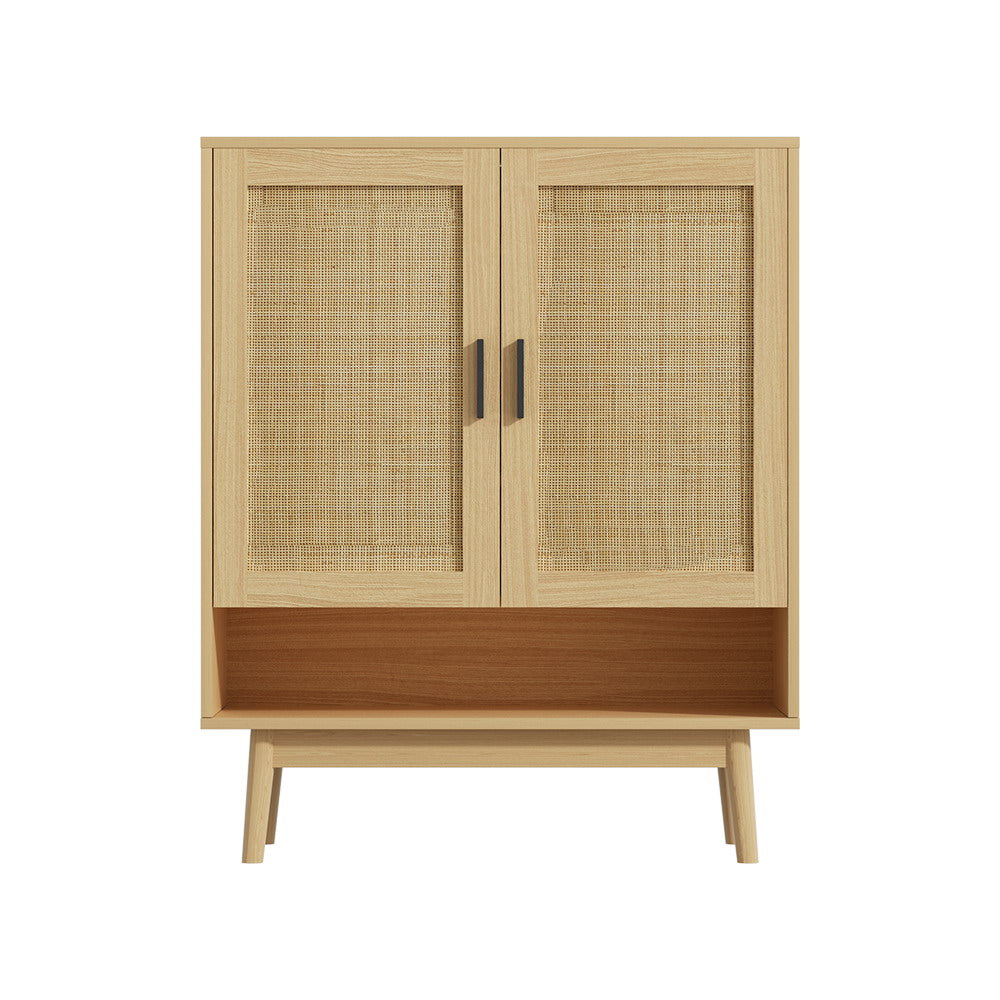 Dani 5-Tier Shoe Rack Cabinet Rattan 20 Pairs Wood