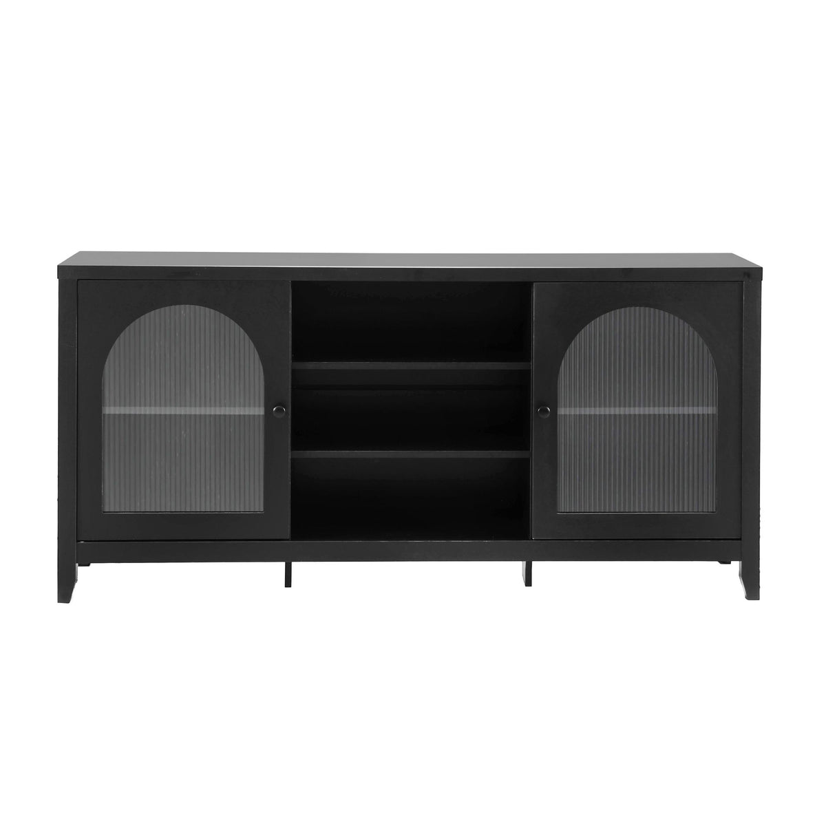 Artiss Black Buffet Sideboard Double Doors Adjustable Shelves