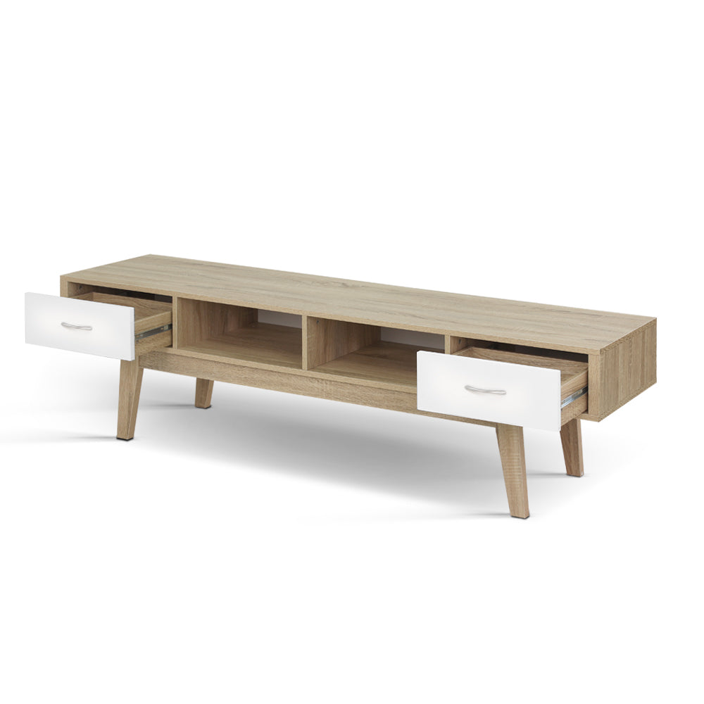 Gary 180cm Entertainment Unit TV Cabinet Oak White
