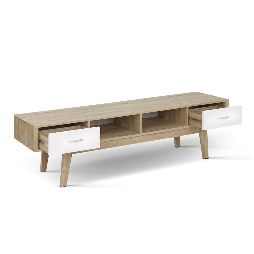Gary 180cm Entertainment Unit TV Cabinet Oak White