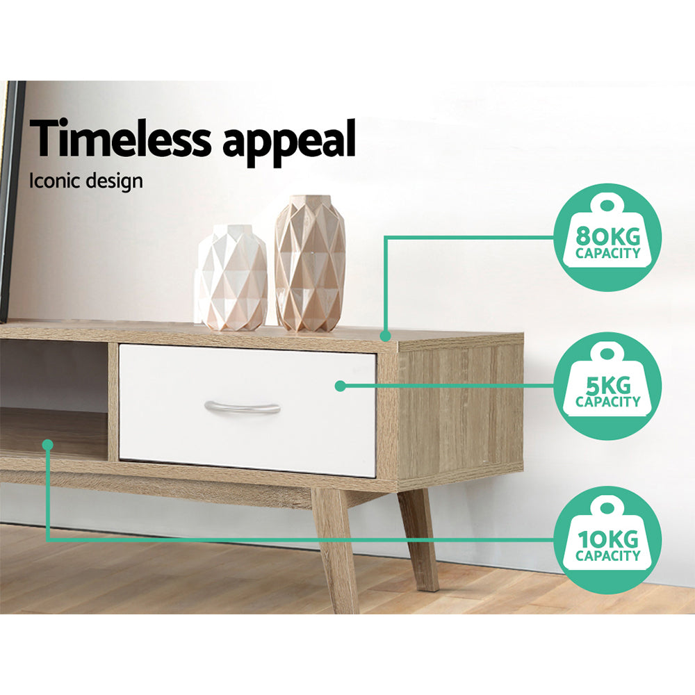 Gary 180cm Entertainment Unit TV Cabinet Oak White