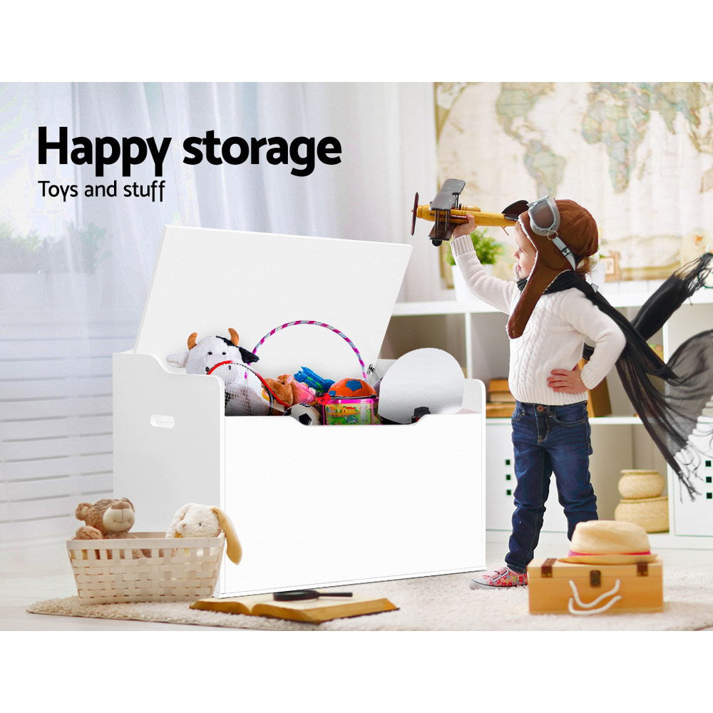 Keezi Kids Storage Bench Toy Box White