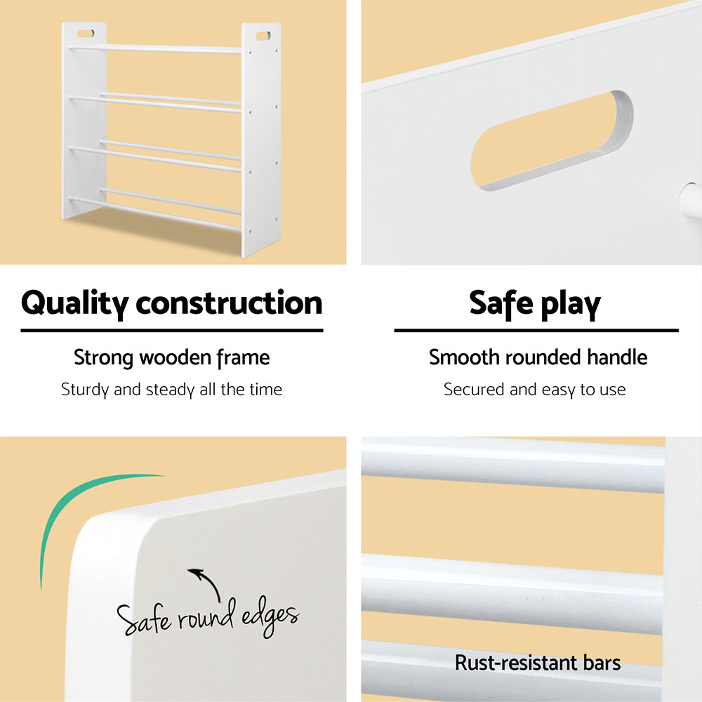 Keezi Kids Toy Storage Rack 12 Bins Bookshelf Organiser