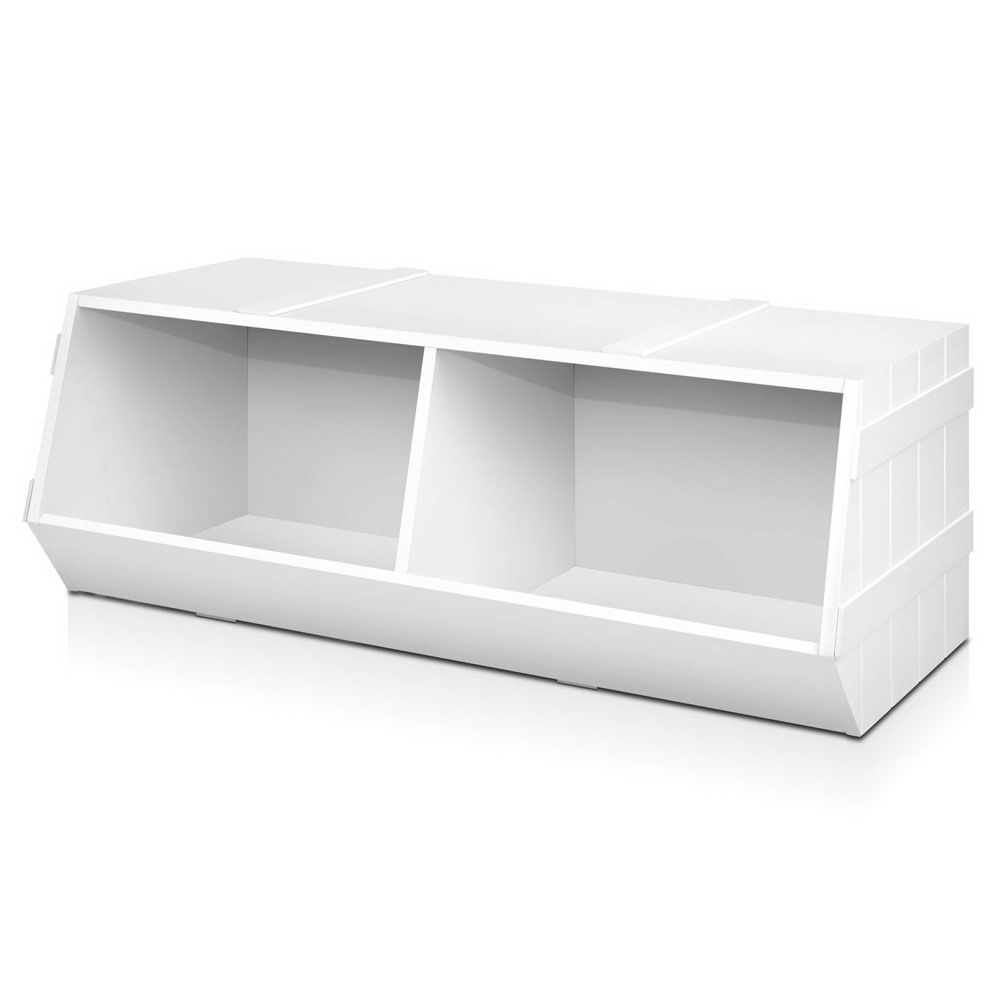 Keezi Kids Stackable Toy Box Bookshelf Storage Rack Organiser