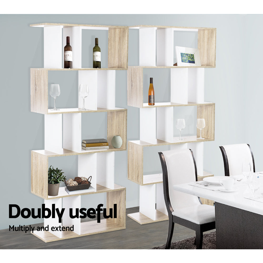 RITA 5-Tier Bookshelf White Oak