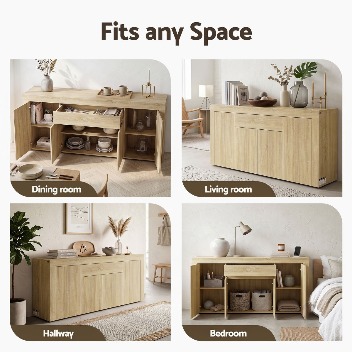 Dana Buffet Sideboard 180cm Oak Storage Cabinet