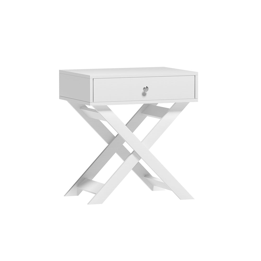 QARA Bedside Table Storage Cabinet White