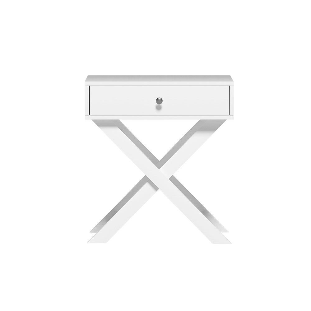 QARA Bedside Table Storage Cabinet White