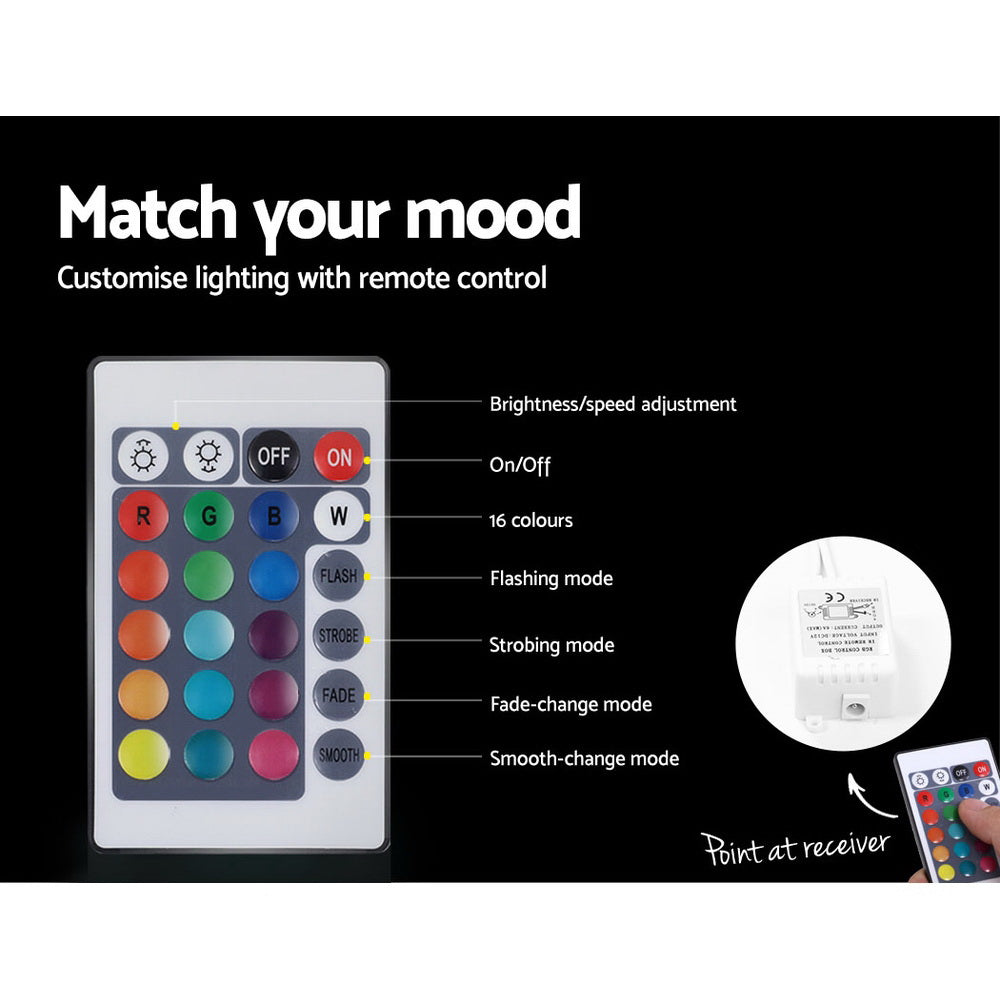 REMI Bedside Tables LED 2 Drawers White