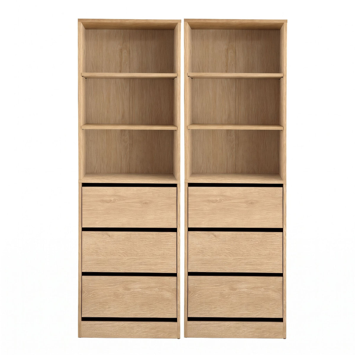 Artiss 2-Piece Chest of 3 Drawers Tallboy Cabinet Pine