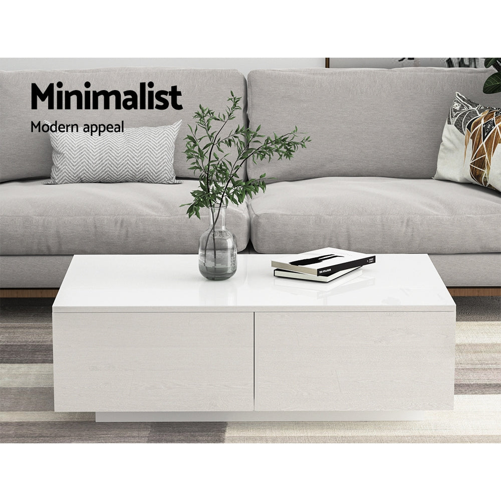 Trevi Coffee Table 4 Drawers White High-Gloss