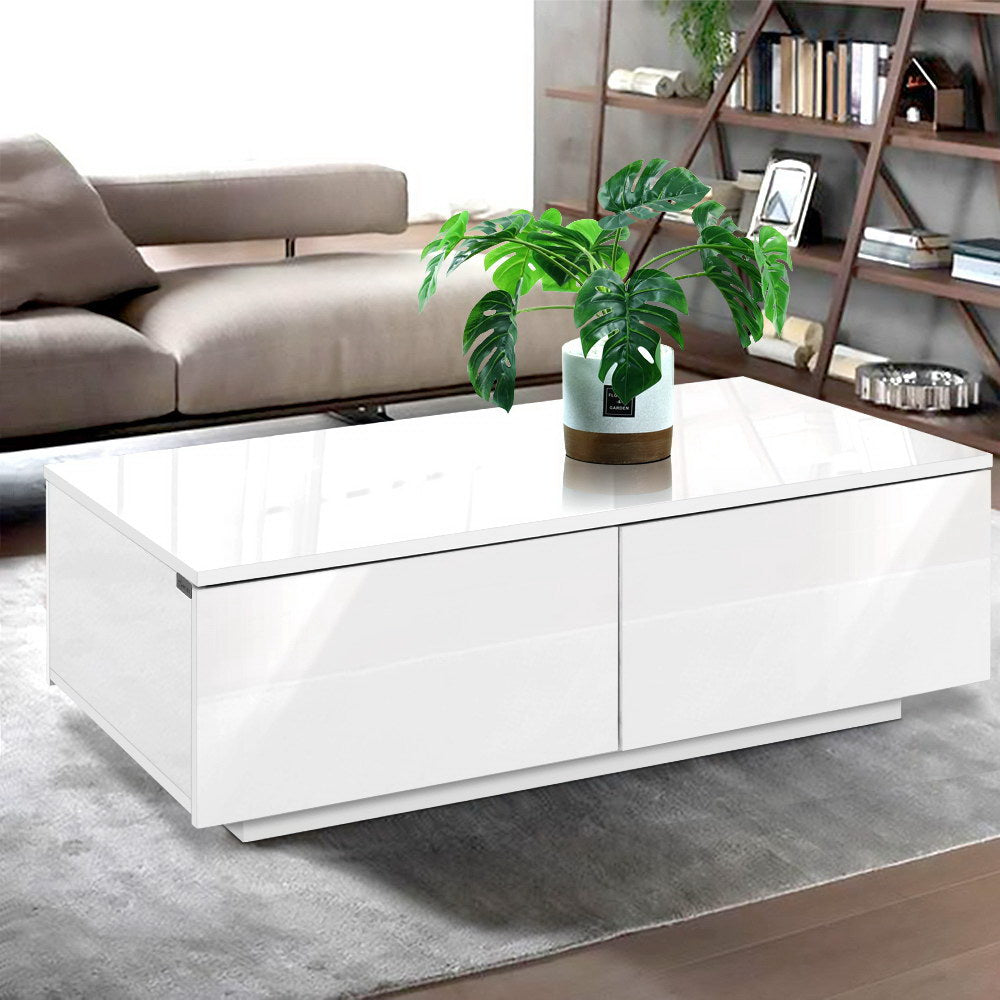 Trevi Coffee Table 4 Drawers White High-Gloss