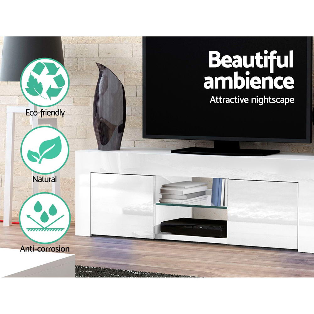 Ivan 130cm TV Cabinet Entertainment Unit White