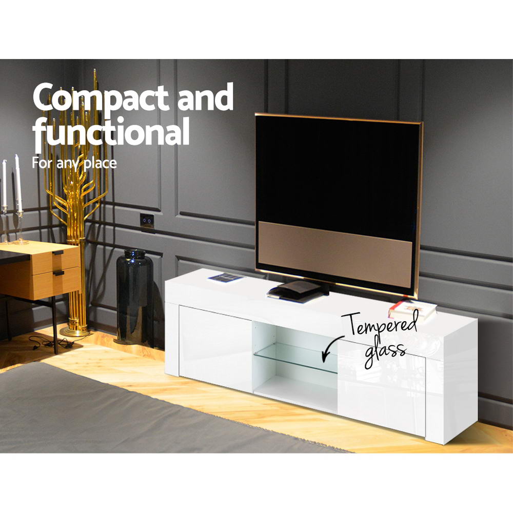 Ivan 130cm TV Cabinet Entertainment Unit White
