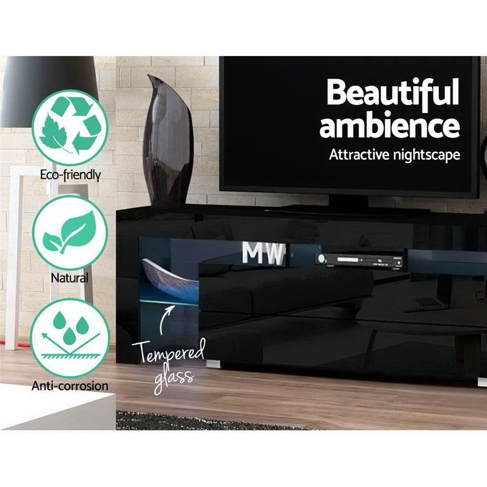 Elo 160cm TV Cabinet LED Entertainment Unit Black