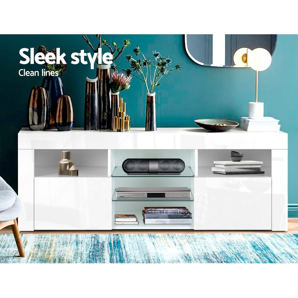 Angus 145cm TV Cabinet LED Entertainment Unit White