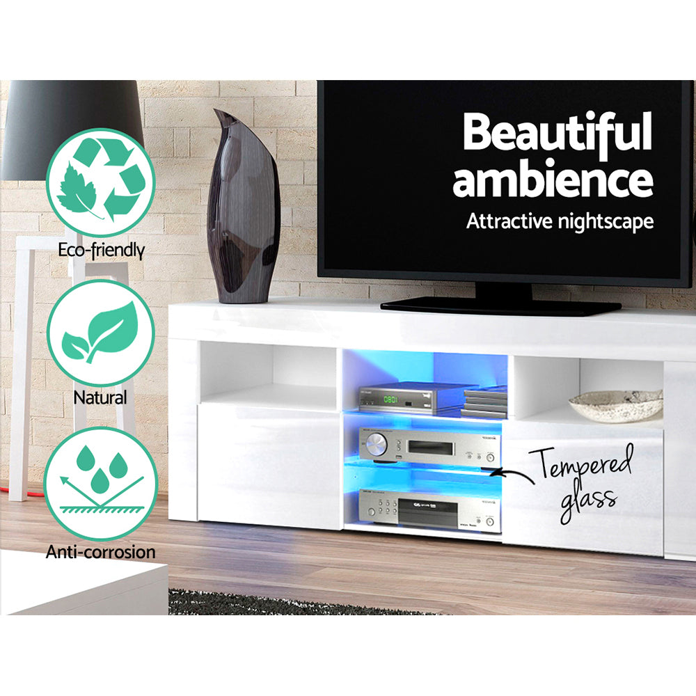 Angus 145cm TV Cabinet LED Entertainment Unit White