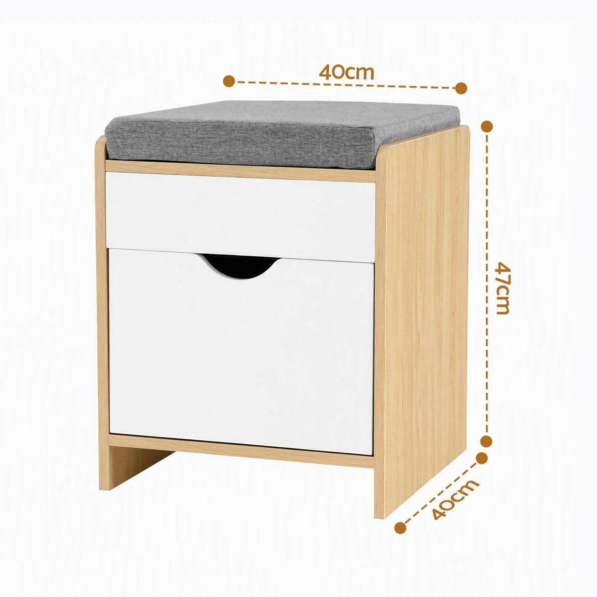 Artiss Storage Ottoman with Drawer 100kg Capacity Footrest Cushion Pine