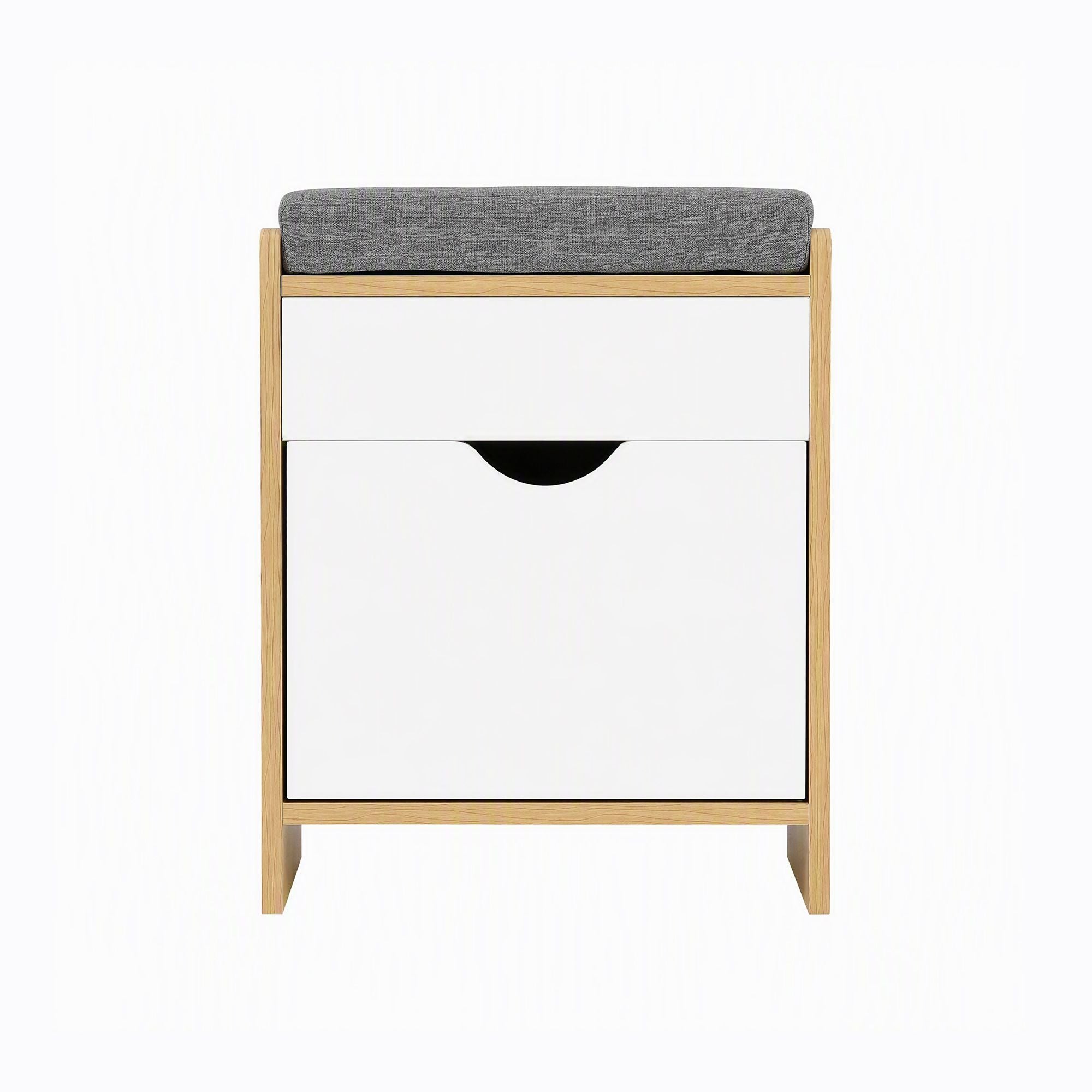 Artiss Storage Ottoman with Drawer 100kg Capacity Footrest Cushion Pine