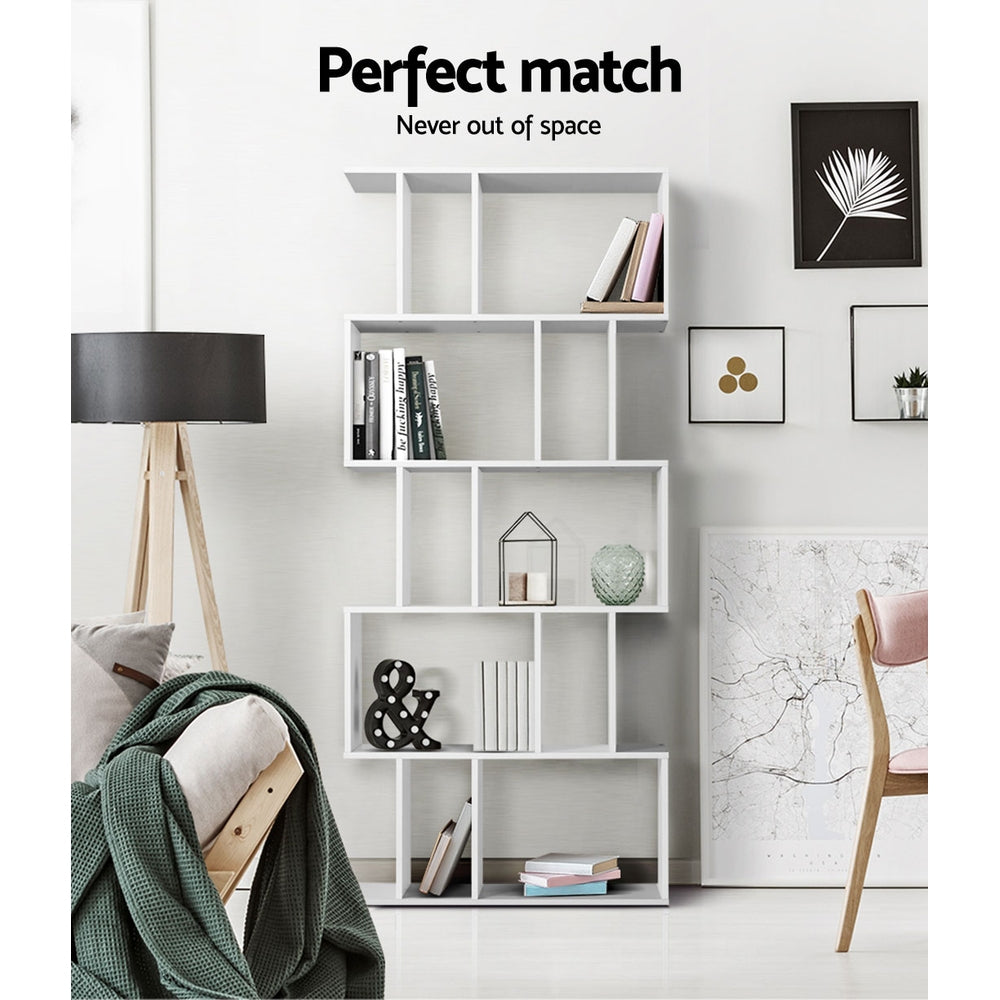 RITA 5-Tier Bookshelf Zig Zag White