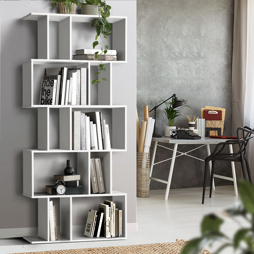 RITA 5-Tier Bookshelf Zig Zag White