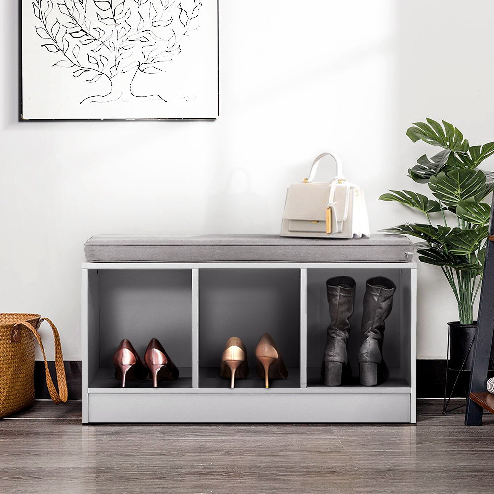 Zia Shoe Rack Cabinet Bench White