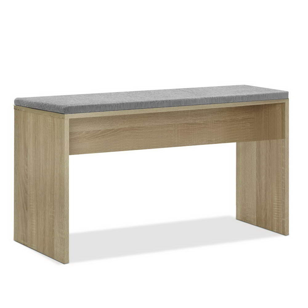 NATU 90cm Dining Bench Upholstered Seat Oak