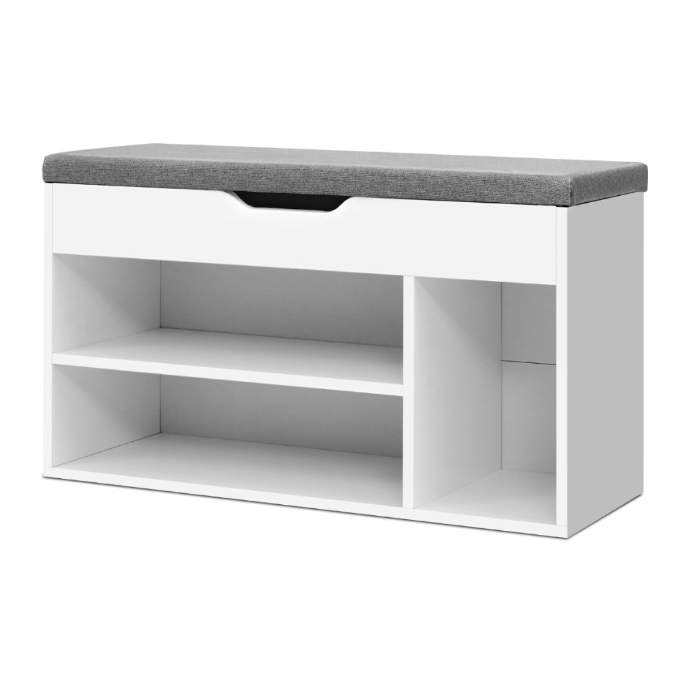 Allen Shoe Rack Bench Cabinet White