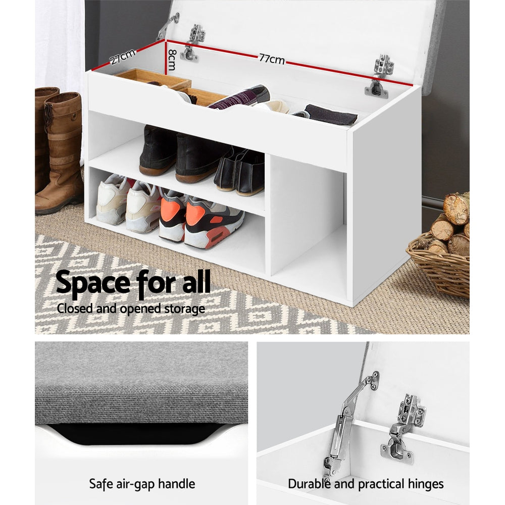 Allen Shoe Rack Bench Cabinet White