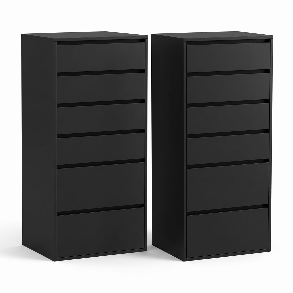 Artiss 2x Chest of 6 Drawers Dresser Tallboy Black