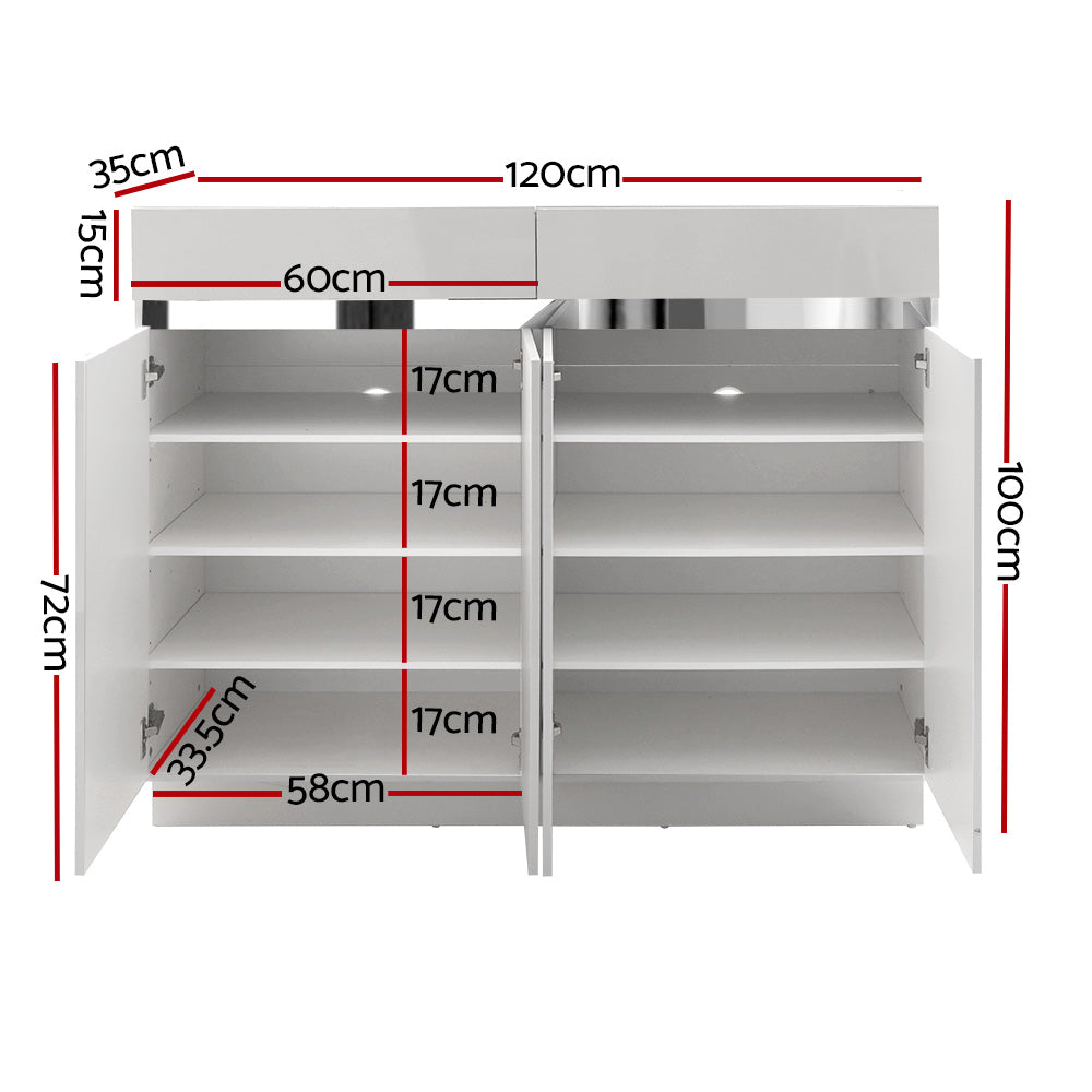 Lydia Shoe Rack Cabinet 24 Pairs Storage White