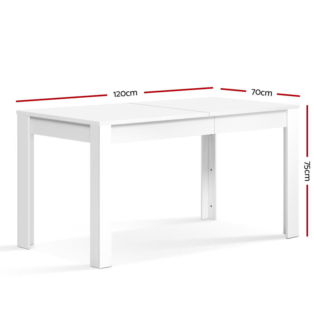 NATU 120CM Rectangular Dining Table 4-6 Seater White
