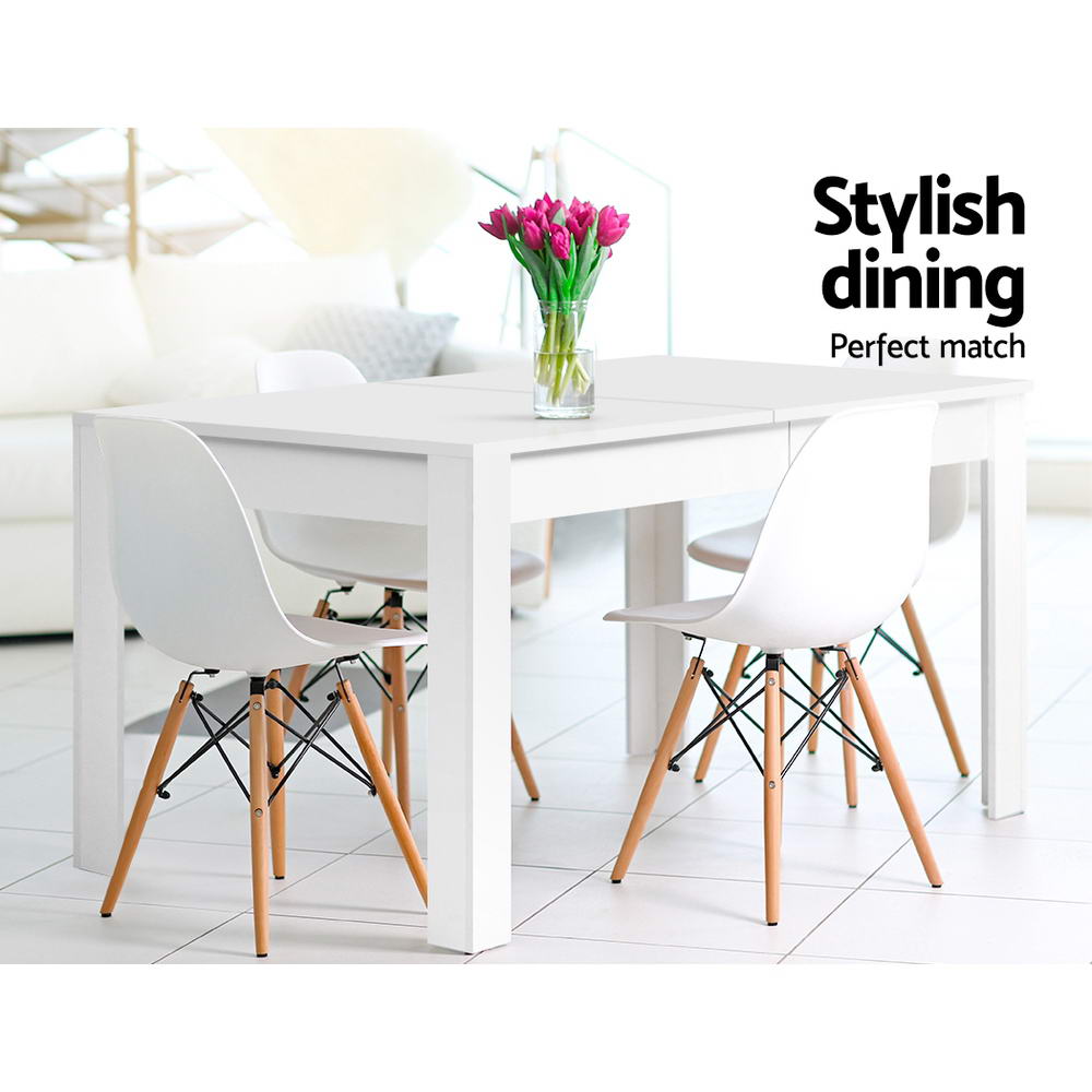 NATU 120CM Rectangular Dining Table 4-6 Seater White