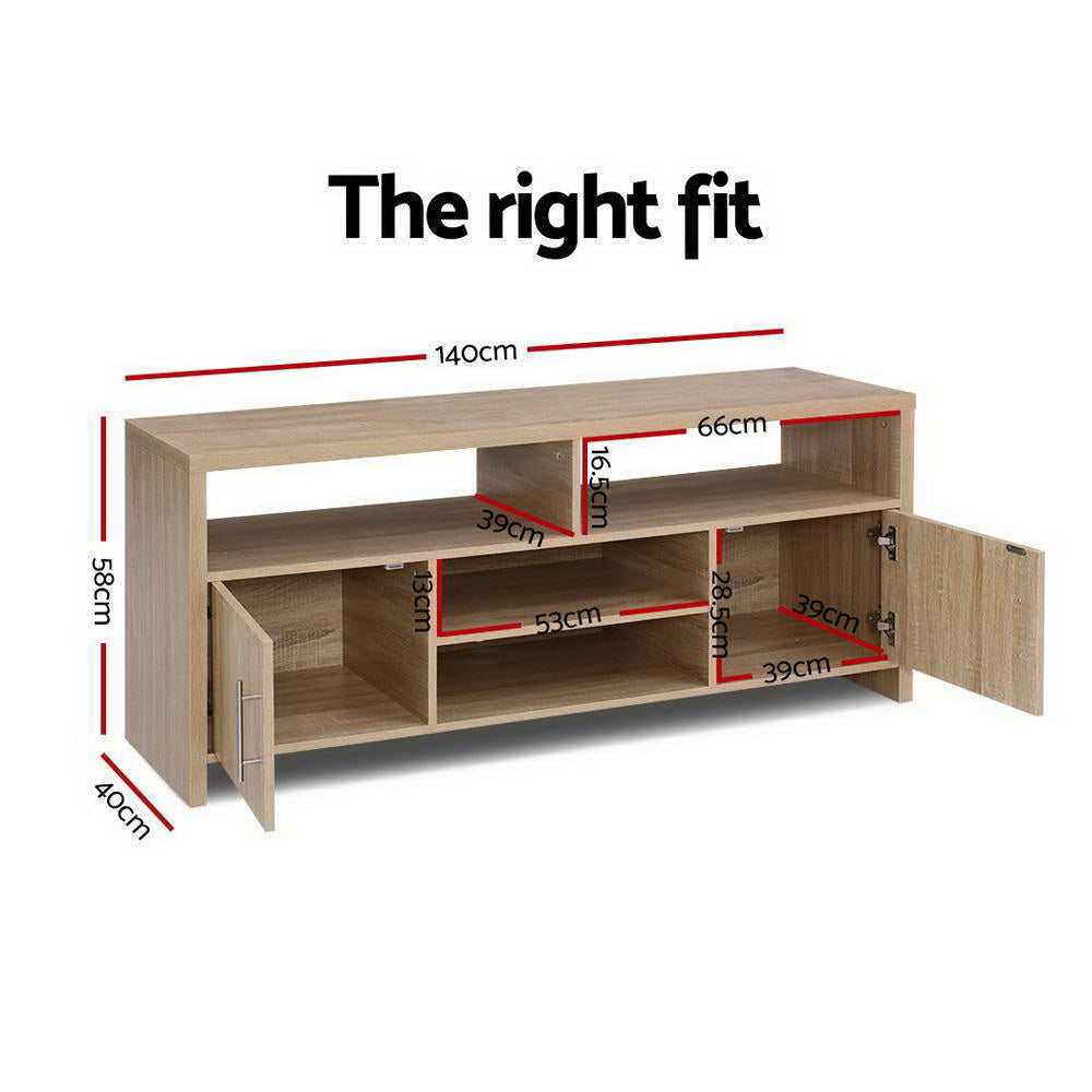 Ken 140cm TV Cabinet Entertainment Unit Oak
