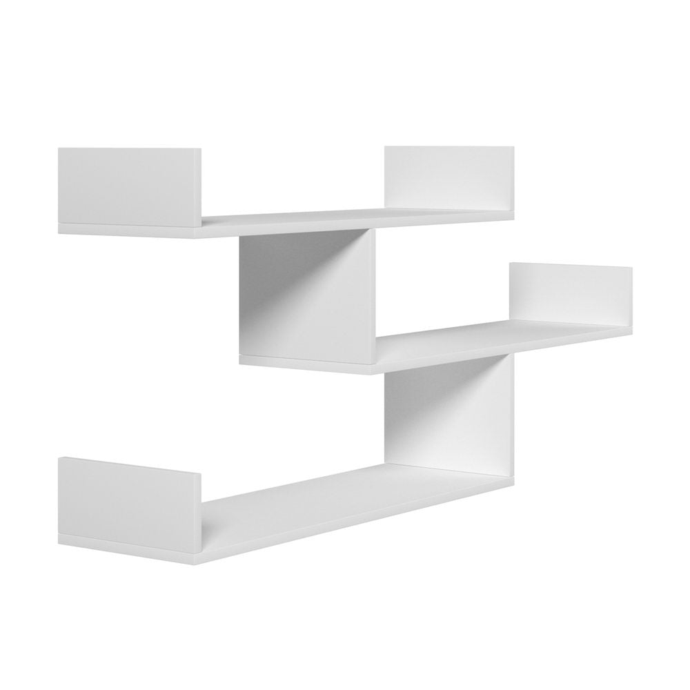 3-Tier Floating Wall Shelf White