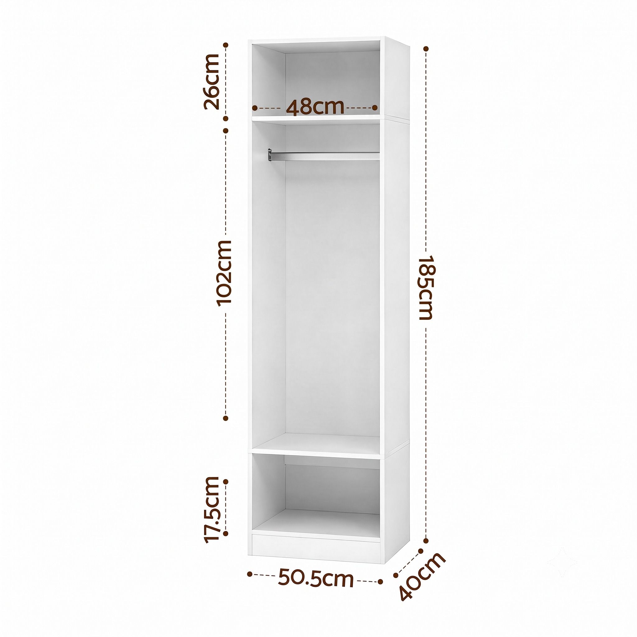 Artiss 2X Wardrobe Clothes Closet Storage Organiser Shelf White