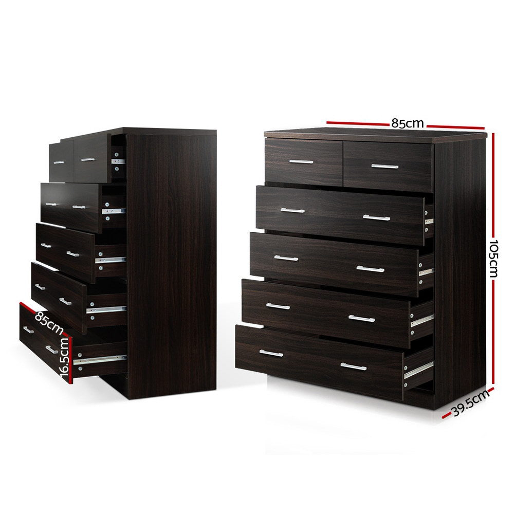 Andes 6-Drawer Tallboy Chest Walnut
