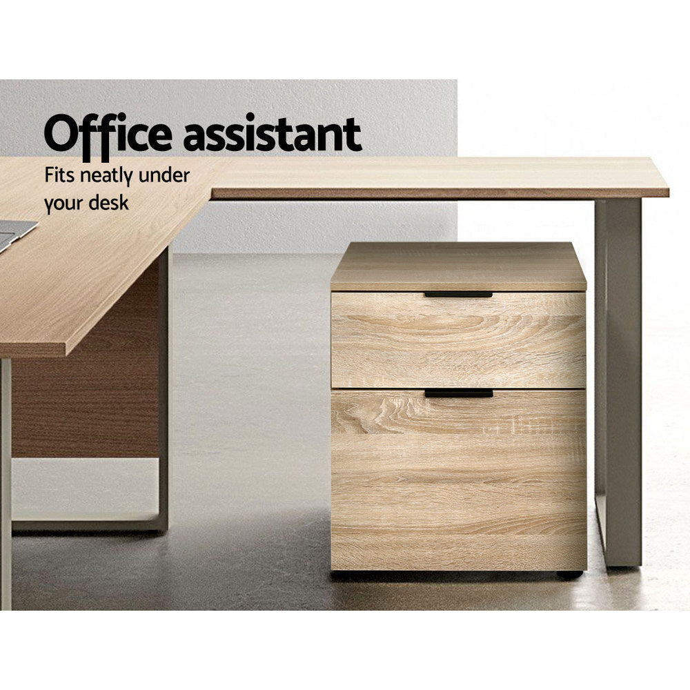 Artiss 2-Drawer Filing Cabinet Office Storage Wood