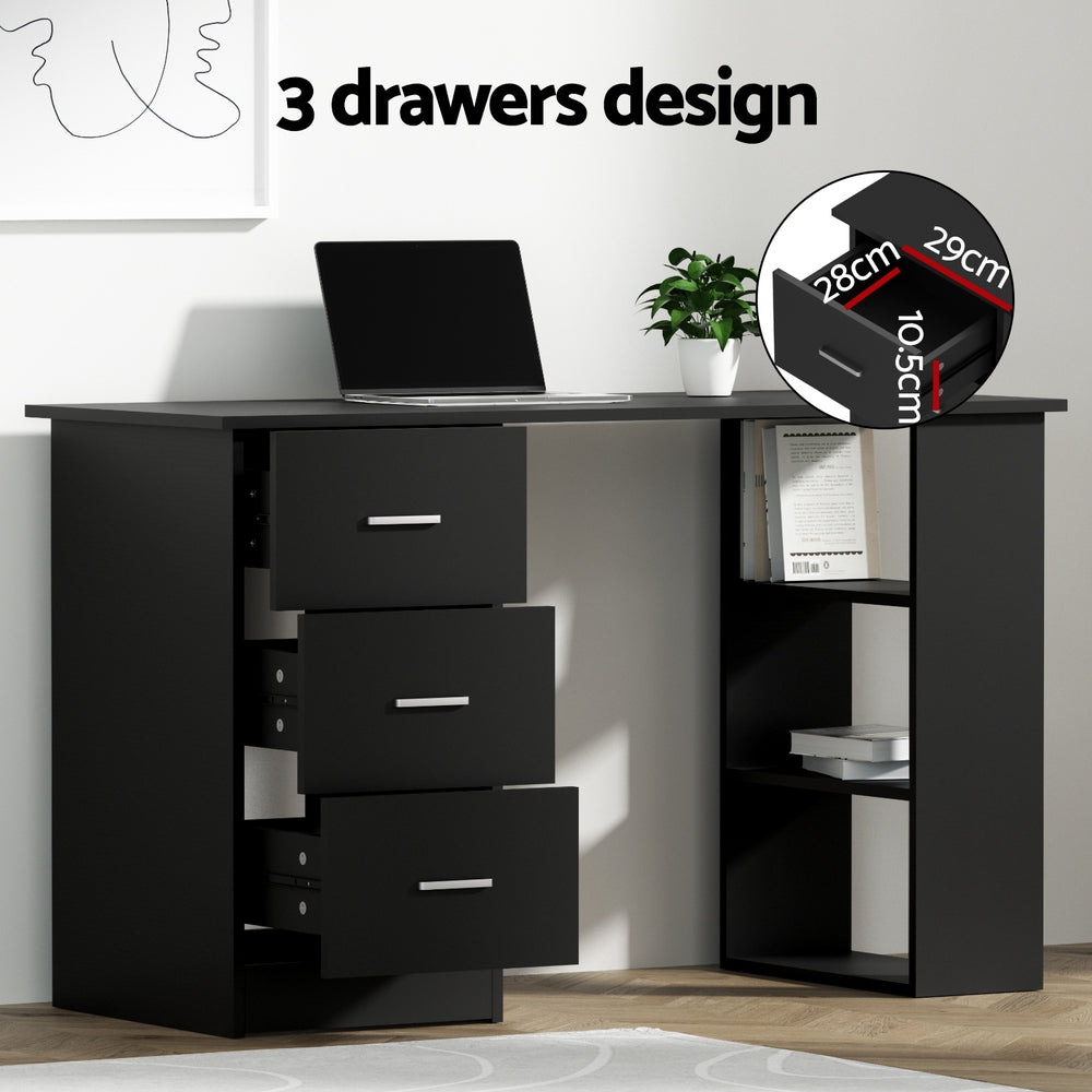 Artiss 120cm Executive Desk and PU Leather Office Chair Set Black