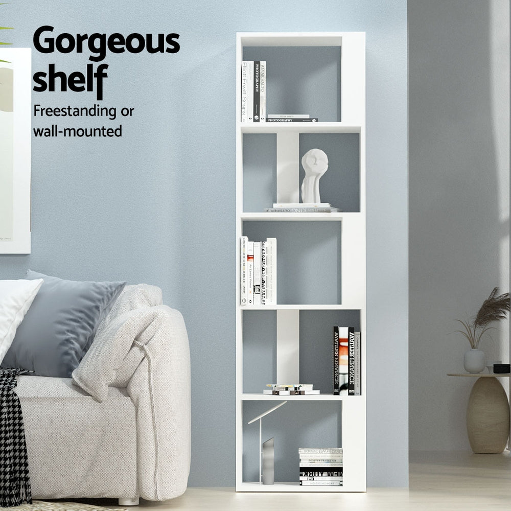 LINA 5-Tier Bookshelf White