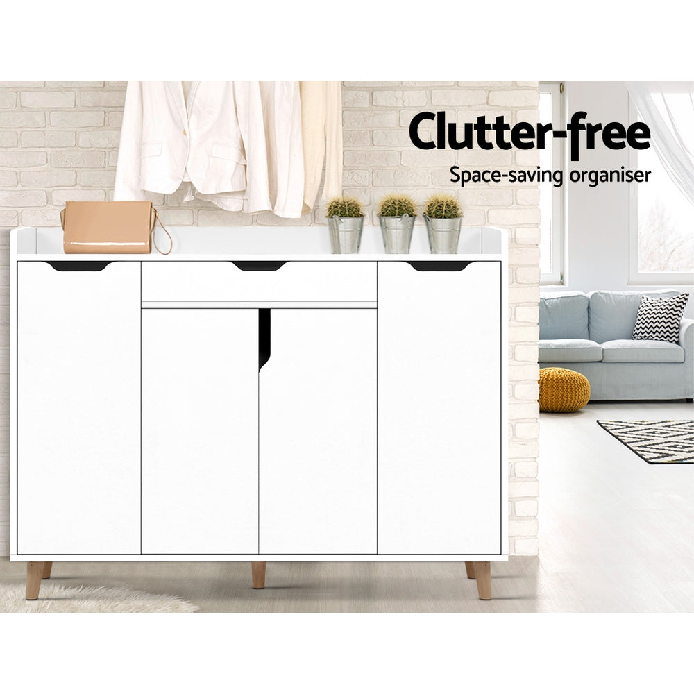 Cissy Shoe Rack Cabinet 26 Pairs Adjustable White
