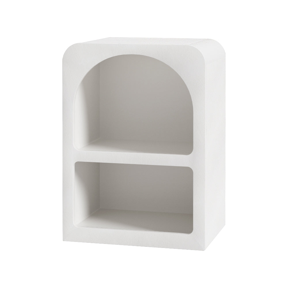 ARCHED Bedside Table White Shelves Nightstand