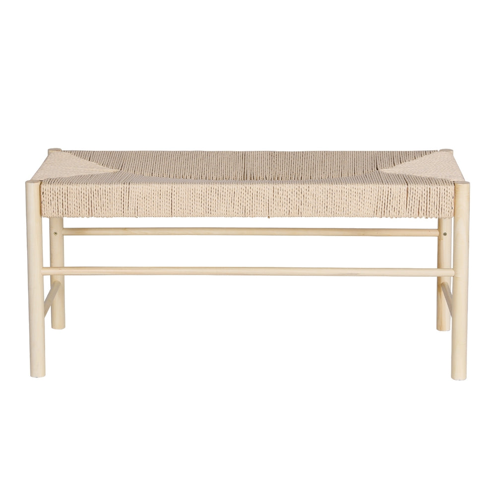 Moe 100cm Dining Bench Paper Rope Seat Pine