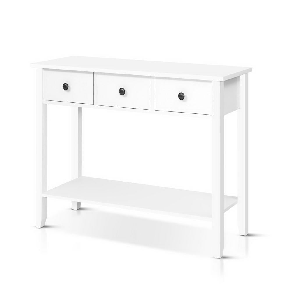 Chole 100cm Console Table 3 Drawers White