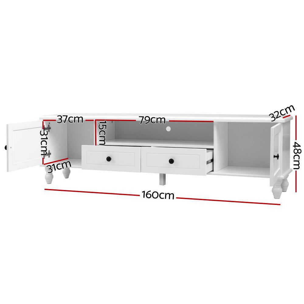 KUBI 160cm Entertainment Unit TV Cabinet White